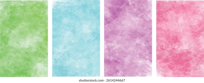 Bundle set of vector colorful watercolor backgrounds for business card or flyer template graphic, background, watercolor, vector, template.