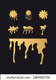 bundle of seven drips inks blots flat style icons vector illustration design