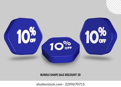 BUNDLE SHAPE SALE DISCOUNT BLUE COLOR 3D