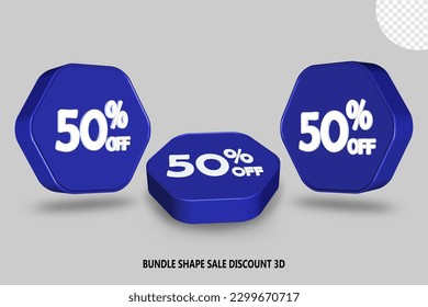 BUNDLE SHAPE SALE DISCOUNT BLUE COLOR 3D