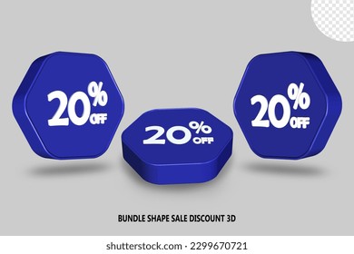 DESCUENTO DE LA VENTA DE FORMA DE BUNDLE COLOR AZUL 3D