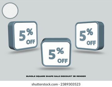 bundle shape sale discount promotion grey and white color 3D