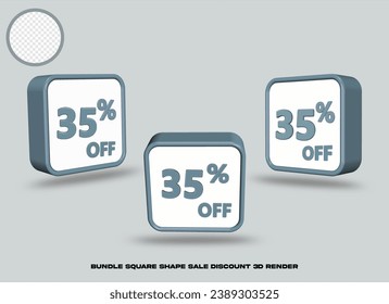 bundle shape sale discount promotion grey and white color 3D