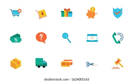 bundle of shopping set icons vector illustration design