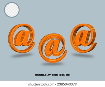 bundle at sign icon 3D render