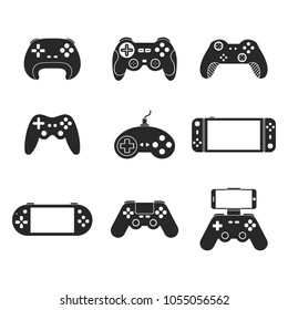 Icono de silueta de unión retro y juegos y joystick modernos para el juego