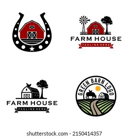 Bundle Simple Barn Farm Logo design inspiration