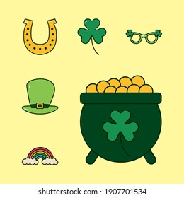 bundle of six saint patricks day set icons vector illustration design