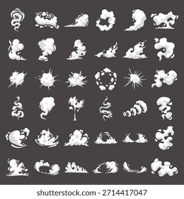 Paquete de diseños de ilustración de humo en varias variaciones