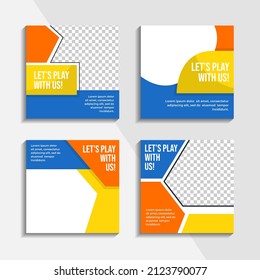 bundle social media post template design for business, content and ad promotions in a modern style