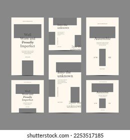 Bundle of Social Media Retro and Simple Templates. Digital business marketing banner for social media template
