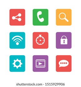 bundle of social media and set icons