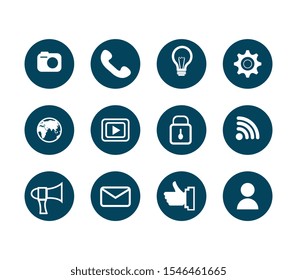 bundle of social media set icons vector illustration design