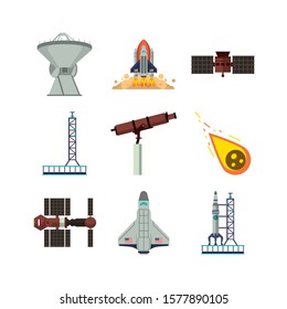 bundle of space set icons vector illustration design