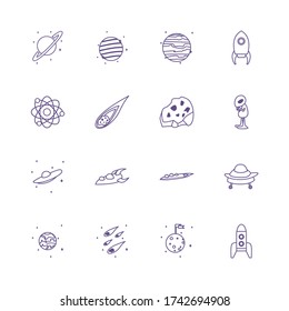 bundle of space set icons vector illustration design
