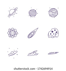 bundle of space set icons vector illustration design