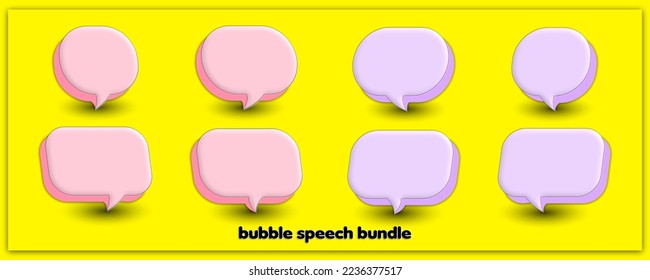 bundle of speech bubble vector white pink, purple colors for valentine theme, girl style, feminim style, transparent