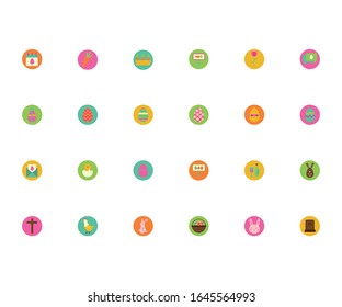 bundle of spring set block and flat icons vector illustration design