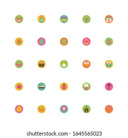 bundle of spring set block and flat icons vector illustration design