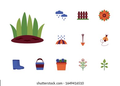 bundle of spring set flat icons vector illustration design