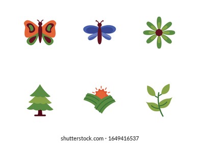 bundle of spring set flat icons vector illustration design