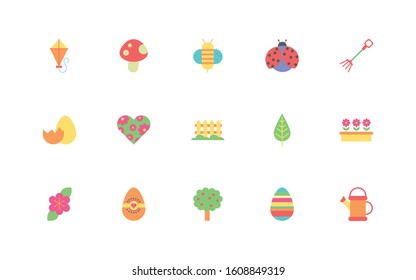 bundle of spring set icons