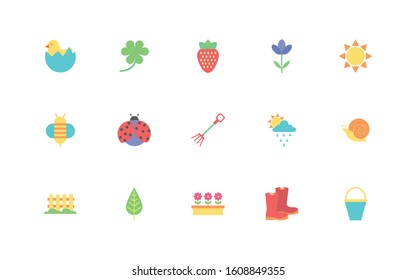 bundle of spring set icons