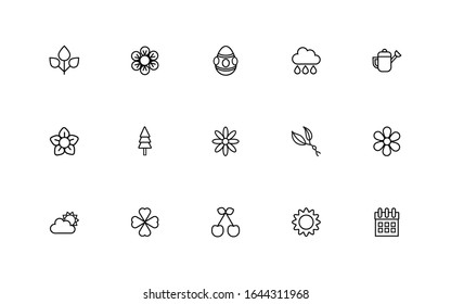 bundle of spring set line icons vector illustration design
