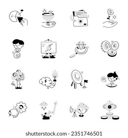 Bundle of Startup Hand Drawn Icons

