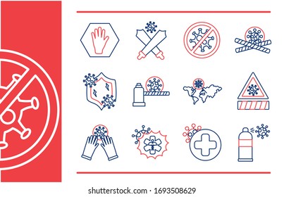 bundle of stop covid19 icons vector illustration design