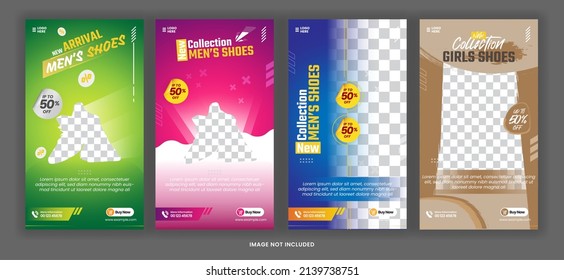 Bundle Story Post Fresh Drink Social Media Promotion mit Farbstoff und Ornament Template