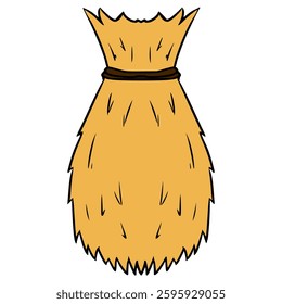a bundle of straw illustration hand drawn outline vector