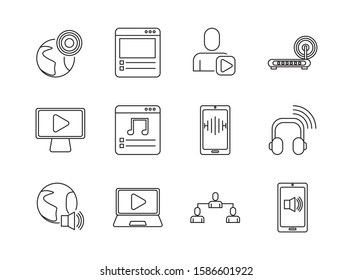 bundle of streaming set icons vector illustration design