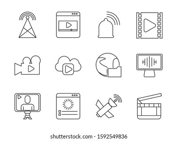 bundle of streaming set icons vector illustration design