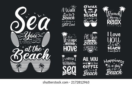Bundle of summer typography t-shirt design, Summer quotes typography lettering svg design for t shirt and merchandise, Hand drawn and Calligraphy t shirt design, summer svg t-shirt design  svg