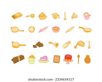 bundle of sweet food set icons vector illustration design graphic flat style