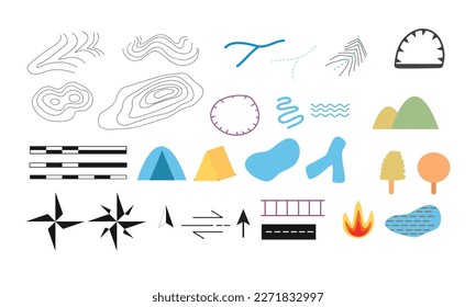 Conjunto del índice de mapas de símbolos para cuatro actividades de encuesta