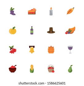 bundle of thanksgiving set icons vector illustration design