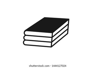 Bundle of three book black icon