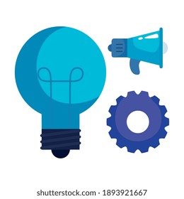 Bündel von drei Business-Set-Icons Vektorgrafik-Design