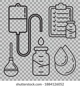 bundle of three doctor kit line style set icons vector illustration design