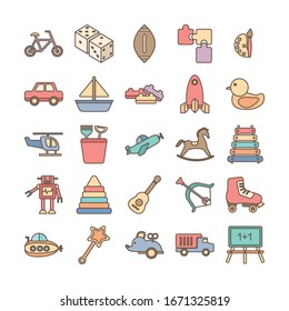 bundle of toys set icons vector illustration design