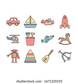 bundle of toys set icons vector illustration design