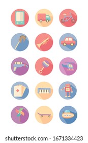 bundle of toys set icons vector illustration design