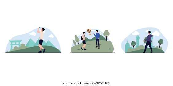 Bundle of Travel Flat Design Illustration
