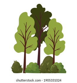 bundle of trees on a white background vector illustration design