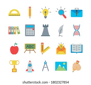 bundle of twelve back to school supplies vector illustration design
