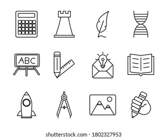 bundle of twelve back to school supplies vector illustration design