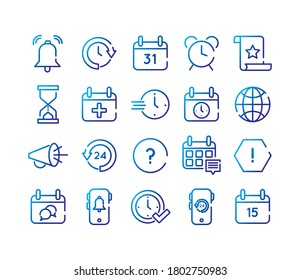 bundle of twenty calendars set collection icons vector illustration design