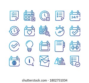 conjunto de veinte calendarios conjunto iconos diseño de ilustración vectorial